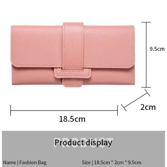 $10 ADD ON ITEM- Pink Leather Clutch Trifold Long Wallet Card Holder Coin Purse - Picture 3 of 10